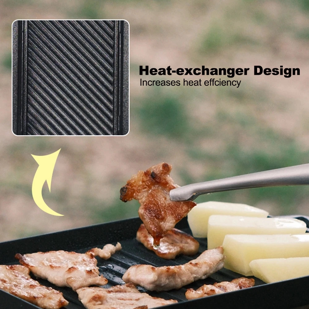 FIRE-MAPLE Mini Grill Plate Set – Non-Stick, Heat-Resistant BBQ Pan for Outdoor Cooking