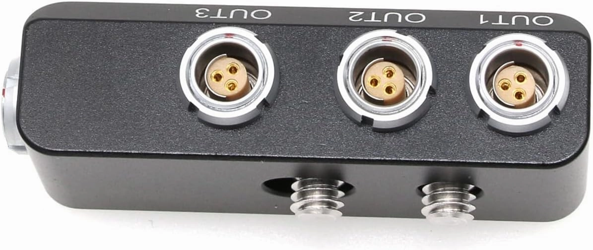 Fischer 3 Pin 24V Power Run Stop Boot Control Box for Sony Venice ARRI Alexa DSMC2 Camera Motor Monitor, RS Female, 1 to 3 Triple Splitter