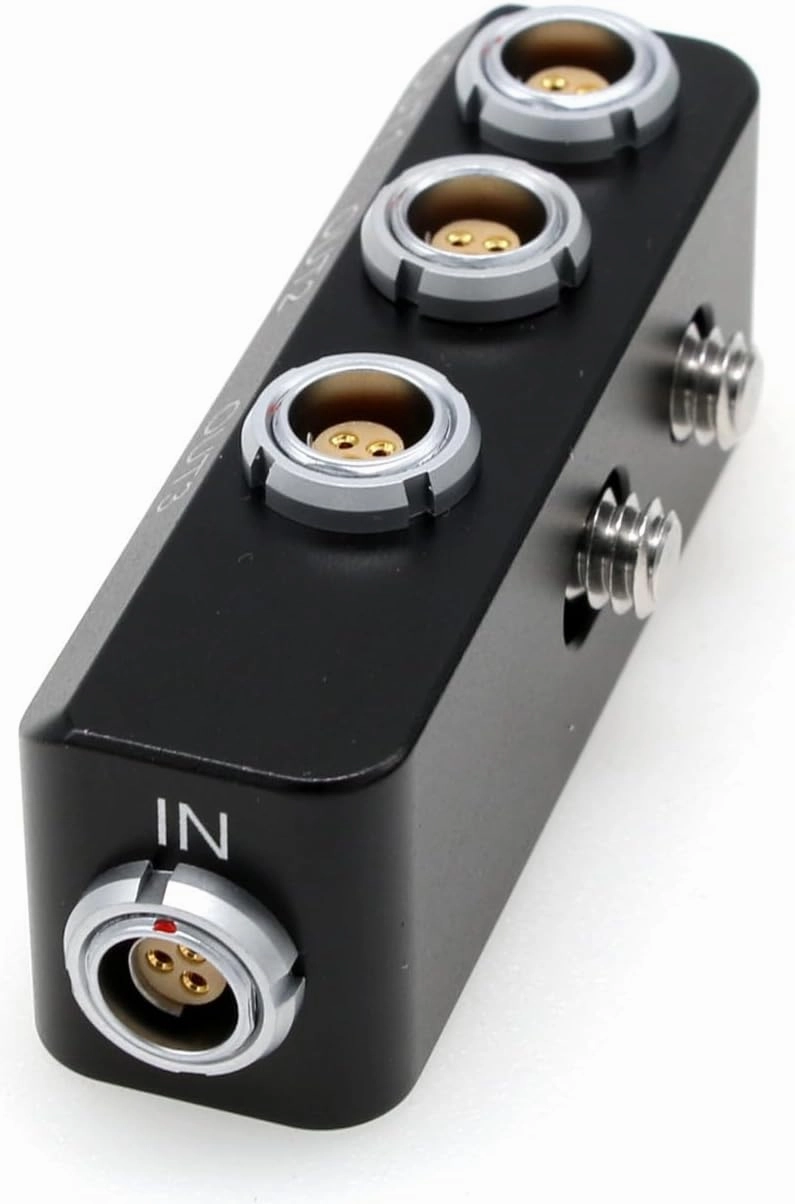 Fischer 3 Pin 24V Power Run Stop Boot Control Box for Sony Venice ARRI Alexa DSMC2 Camera Motor Monitor, RS Female, 1 to 3 Triple Splitter