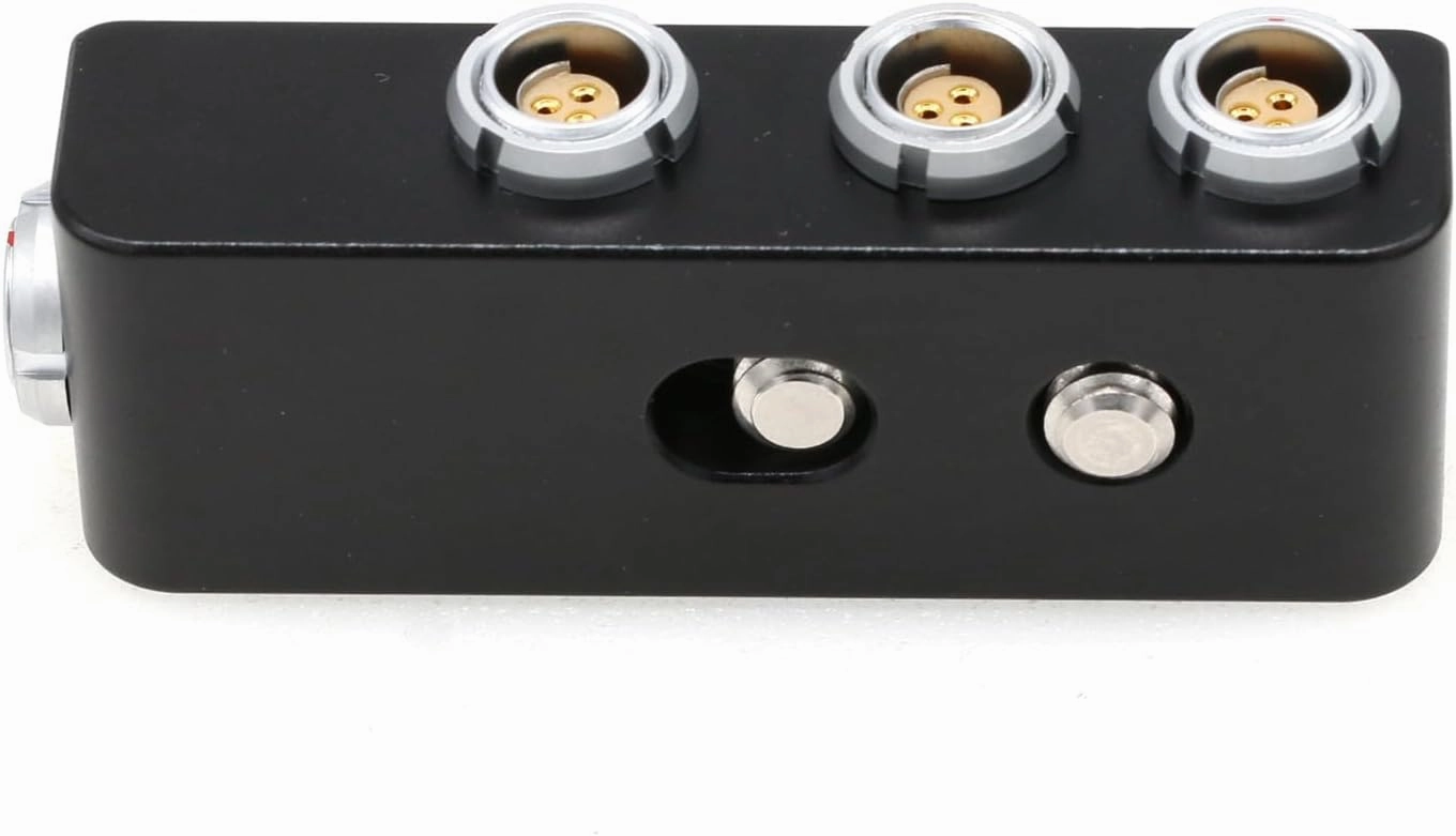 Fischer 3 Pin 24V Power Run Stop Boot Control Box for Sony Venice ARRI Alexa DSMC2 Camera Motor Monitor, RS Female, 1 to 3 Triple Splitter