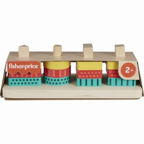 FISHER PRICE WOODEN SHAPE STACKER