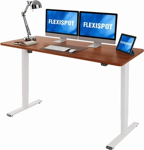 FLEXISPOT All-in-One Electric Standing Desk with Drawer Height Adjustable 48 x 24 Inches White Desktop & Frame Quick Install Comhar Home Office Table w/USB Charge Ports, Storage Desk Organizer