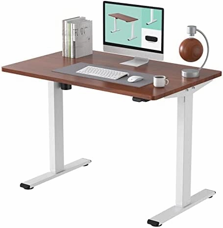 FLEXISPOT All-in-One Electric Standing Desk with Drawer Height Adjustable 48 x 24 Inches White Desktop & Frame Quick Install Comhar Home Office Table w/USB Charge Ports, Storage Desk Organizer
