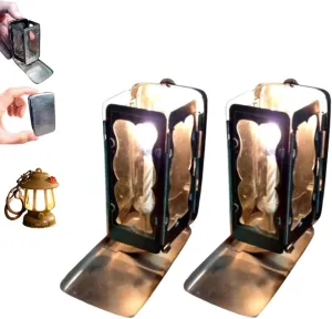 Folding Pocket Candle Lantern - 2025 Upgraded Stainless Steel Portable Candle Lamp, Water-Resistant & Collapsible for Camping, Hiking, Emergency Use(2pic) (2)