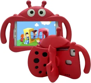 for Alcatel Joy Tab 2 Case for Kids, Children Friendly Shockproof Protective Stand Handle Cover for Joy Tab 2 Case Alcatel 2020 8" Tablet (Model: 9032Z) for Boys Girls, Cute Ladybug - Red