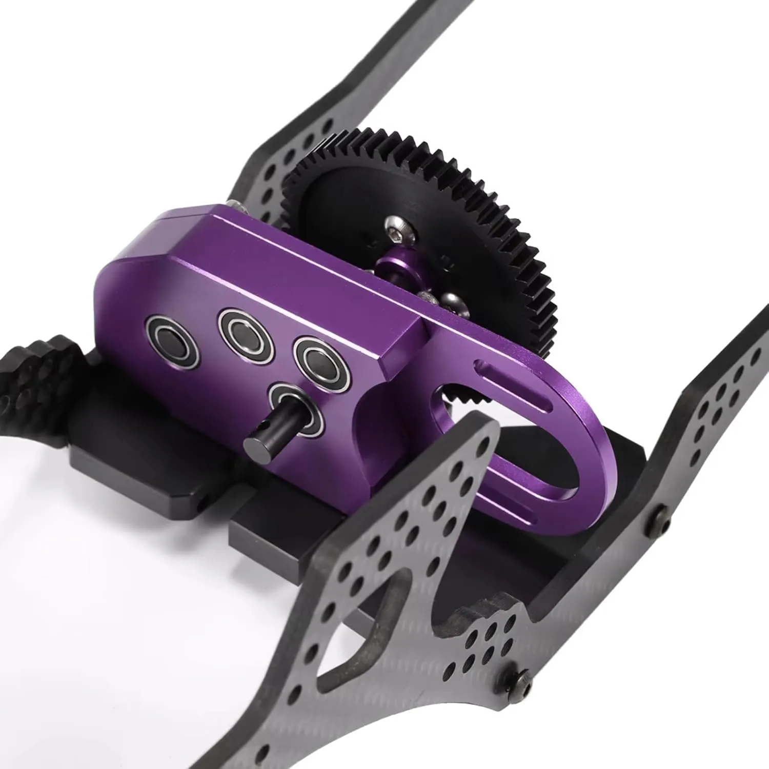 for SCX10 for Capra for LCG for Chassis DIY 1/10 Aluminum 2Low Transmission 30% Overdrive Gearbox with Delrin Skid Spur Gear RC Crawler Rigs RC Car DIY Parts(Purple)