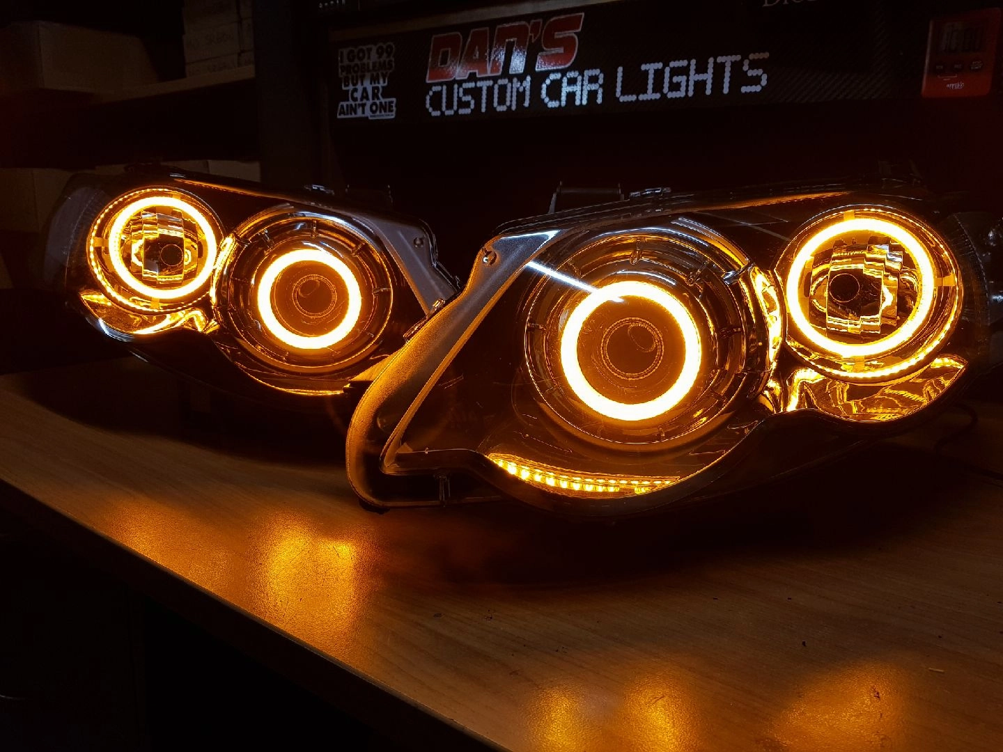 Ford Falcon FG XR6/XR8 MK2 Projector Headlights with Switchback Halo Rings