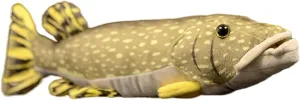 FRANKIEZHOU Pike Fish Plush Toy - Simulation 18.5" Lifelike Ocean Stuffed Animals Pike Plushie Toys Figur, Soft Sea Creatures Fish Model Plush Toy for Kids