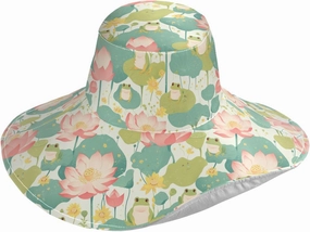Fresh Spring Cute Frogs Flower Foldable Foldable Sunhat Women Travel for Vacation Decorative Sun Visor for Adults Folding Gorras para Mujer