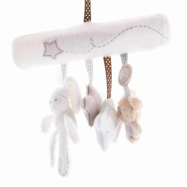 Fulljion Baby Rabbit Toys Stroller Accessories Hanging Plush Educational Toy Doll Trolley Bells Rattles Carriage Multifunctional