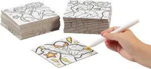 Fun Express Bulk DIY Superhero Mini Puzzles - Set of 50 - Kids Crafts and Birthday Party Favors