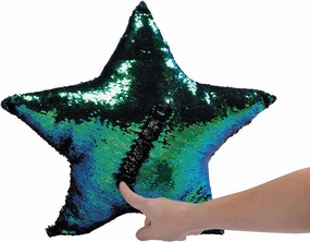 Fun Express Plush Reversible Sequin Star Pillow- Toys - 1 Piece