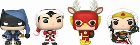 Funko Pocket POP! DC Holiday - Superman - Tree Holiday Box 4 Pieces - DC Comics - Keychain Novelty Keyring - Collectable Mini Figure - Stocking Filler - Gift Idea - Official Merchandise