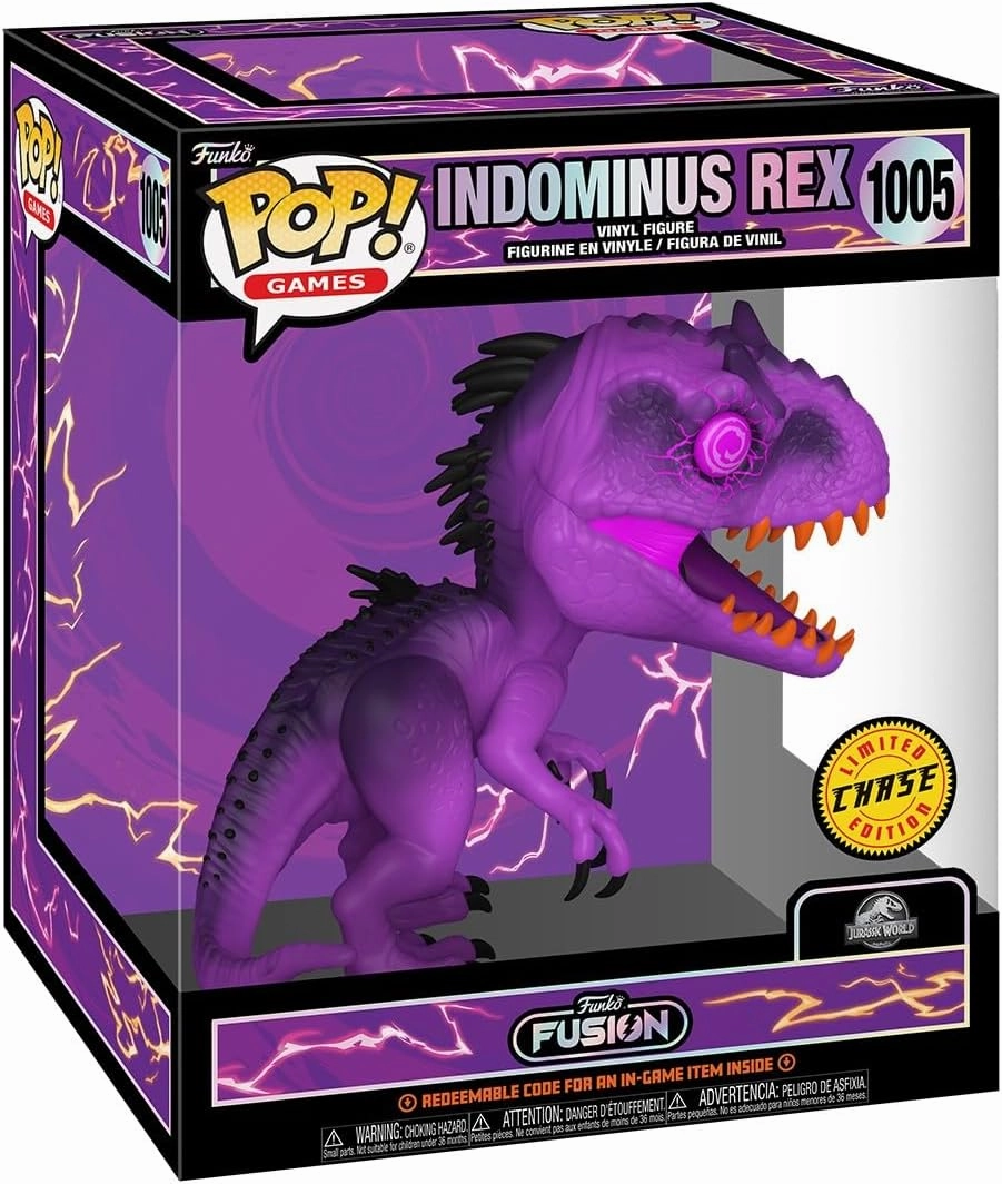 Funko POP! Super: Fusion - Indominus Rex - 1/6 Odds for Rare Chase Variant - Jurassic Park - Collectable Vinyl Figure - Gift Idea - Official Merchandise - for Kids & Adults - Video Games Fans
