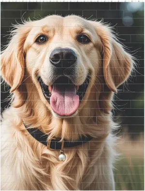 Funny Golden Retriever Building Block Puzzle Personalized Building Bricks for Adults Block Puzzle Building DIY Brick Block Puzzles Valentine's Day Gifts for Home Decor Brick Puzzle