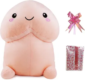 Funny Plush Pillow Cute Creative Cartoon Soft Stuffed Plush Home Decor Pillow Plush Prank Festival Gift for Friend (Smile Pink, 11.8in)