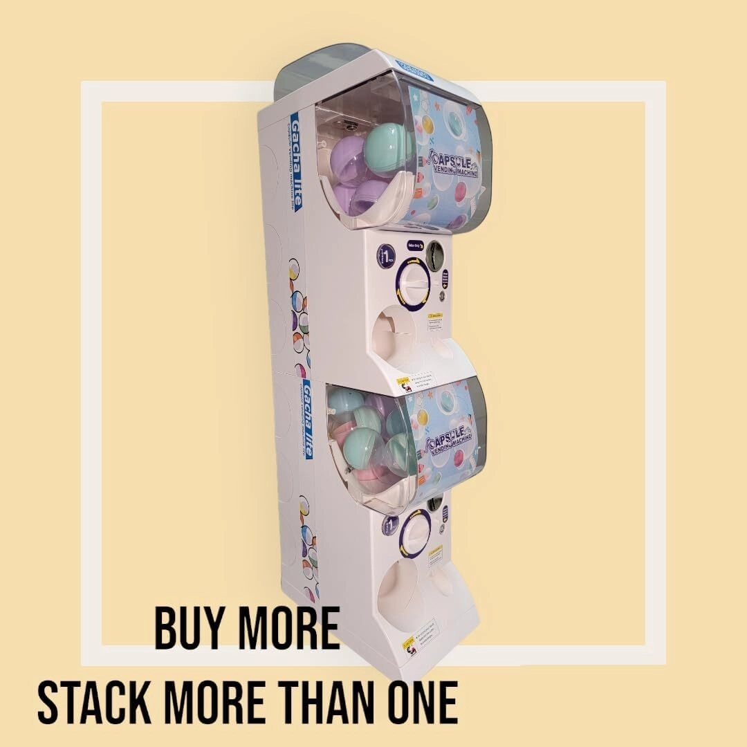 Gachapon Capsule Toy Vending Machine Lite Mini Collectible Gacha Dispenser Stackable WHITE