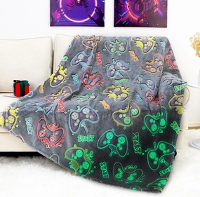Gamer Gifts Toys for Teen Boys Girls - Glow in The Dark Blanket 2 4 6 8 10 12 13 Year Old Boy Gifts Gaming Controller for Kids Son Boyfriend Men Birthday Christmas 50"x60"