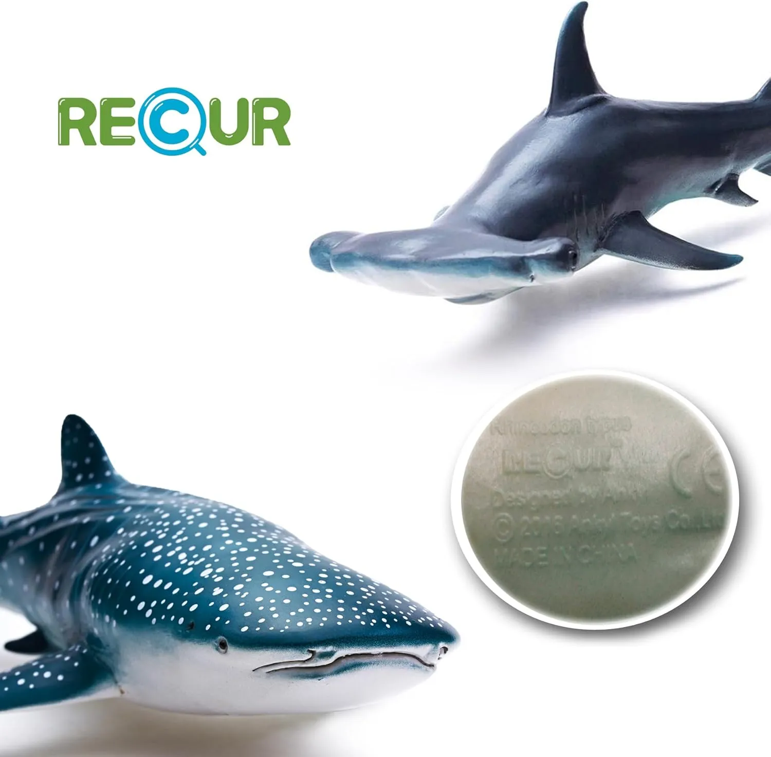 Gemini&Genius Whale Shark Hammerhead Shark Toys for Kids, Sea Animal Action Figures Ocean Model Toy Set for Kids Play or Display, Gift, Educational, Role Play, Swim, Bath and Collection for Kids