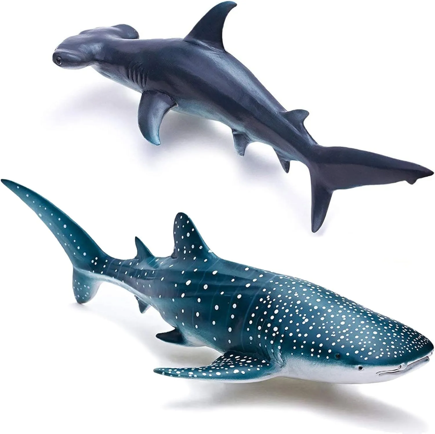 Gemini&Genius Whale Shark Hammerhead Shark Toys for Kids, Sea Animal Action Figures Ocean Model Toy Set for Kids Play or Display, Gift, Educational, Role Play, Swim, Bath and Collection for Kids