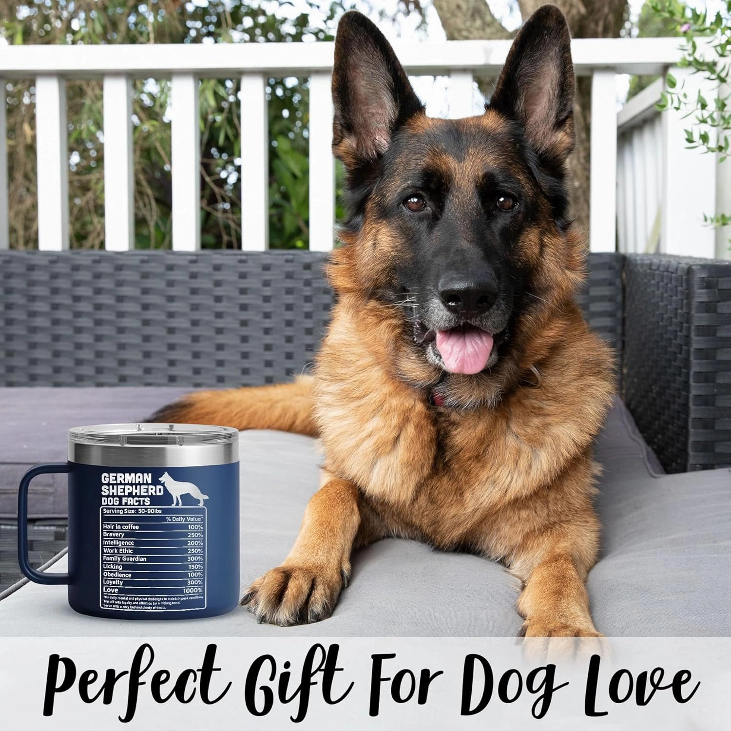 German Shepherd Mug – 14oz Stainless Steel Tumbler Cup, Funny and Unique Gift for German Shepherd Dog Lovers and Owners, Perfect for Mothers Day, Fathers Day, and Birthday Celebrations