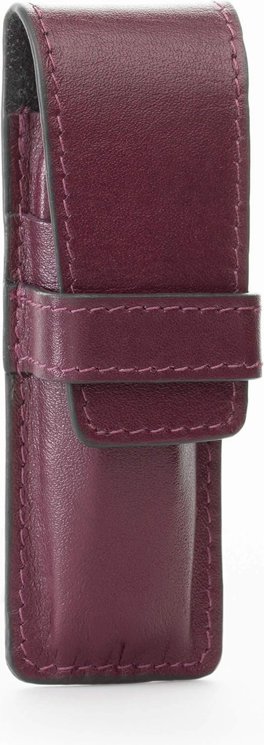 GERMANIKURE 3pc Mens Grooming Kit in Purple Leather Case - Made in Solingen Germany of FINOX Stainless Steel: Fingernail Clipper, Nail Cleaner, and Sapphire Nail File