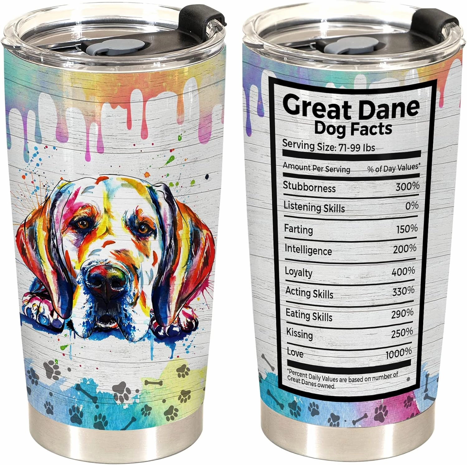 Gift for Great Dane Lovers – Stainless Steel Tumbler Cup Mug, Funny and Unique Gift for Great Dane Dog Owners, Perfect for Mothers Day, Fathers Day, Birthday, and Anniversary Celebrations