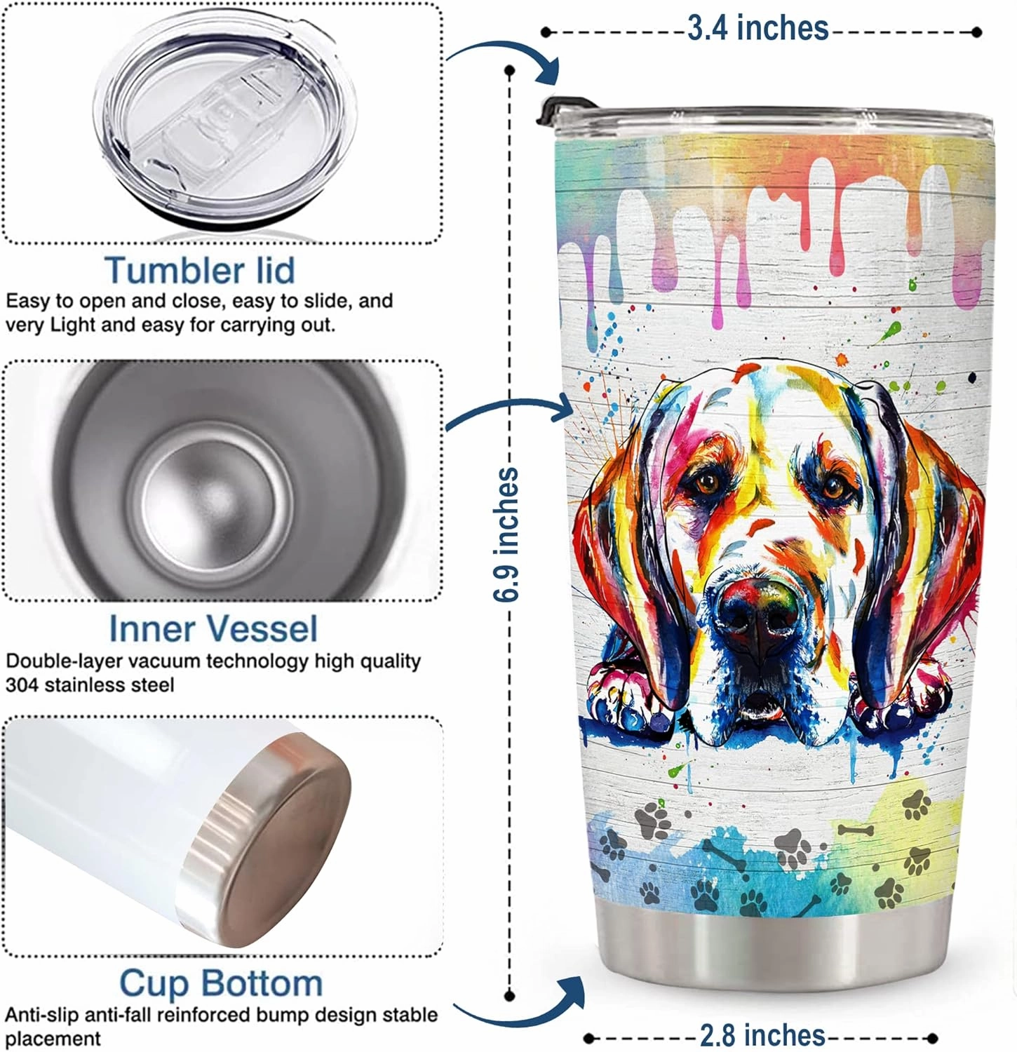 Gift for Great Dane Lovers – Stainless Steel Tumbler Cup Mug, Funny and Unique Gift for Great Dane Dog Owners, Perfect for Mothers Day, Fathers Day, Birthday, and Anniversary Celebrations