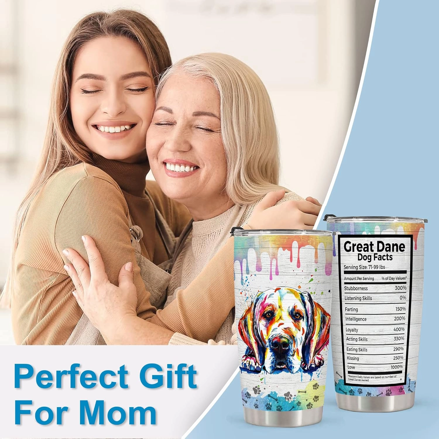 Gift for Great Dane Lovers – Stainless Steel Tumbler Cup Mug, Funny and Unique Gift for Great Dane Dog Owners, Perfect for Mothers Day, Fathers Day, Birthday, and Anniversary Celebrations