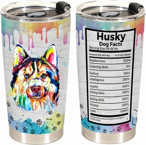 Gift for Husky Lovers – 20oz Stainless Steel Tumbler Cup Mug, Funny and Unique Gift for Husky Dog Owners, Perfect for Mothers Day, Fathers Day, Birthday, and Anniversary Celebrations