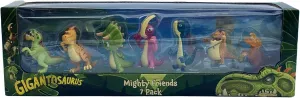 Gigantosaurus: Mighty Friends - 7 Pack - Mini 2" Figures, (Giganto-Bill-Rocky-Mazu-Tiny-Trex-Lava Giganto), Dinosaur Toy Miniatures, Kids Ages 3 