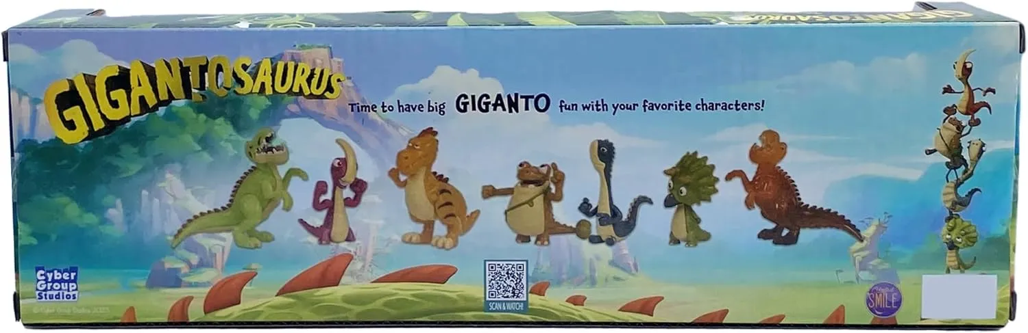 Gigantosaurus: Mighty Friends - 7 Pack - Mini 2" Figures, (Giganto-Bill-Rocky-Mazu-Tiny-Trex-Lava Giganto), Dinosaur Toy Miniatures, Kids Ages 3 