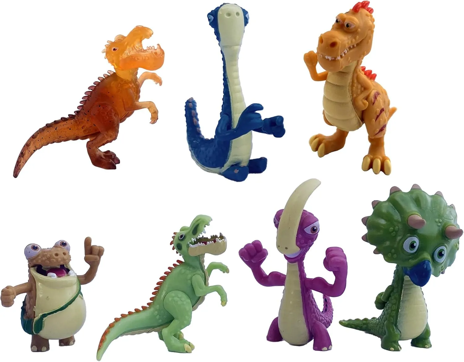 Gigantosaurus: Mighty Friends - 7 Pack - Mini 2" Figures, (Giganto-Bill-Rocky-Mazu-Tiny-Trex-Lava Giganto), Dinosaur Toy Miniatures, Kids Ages 3 