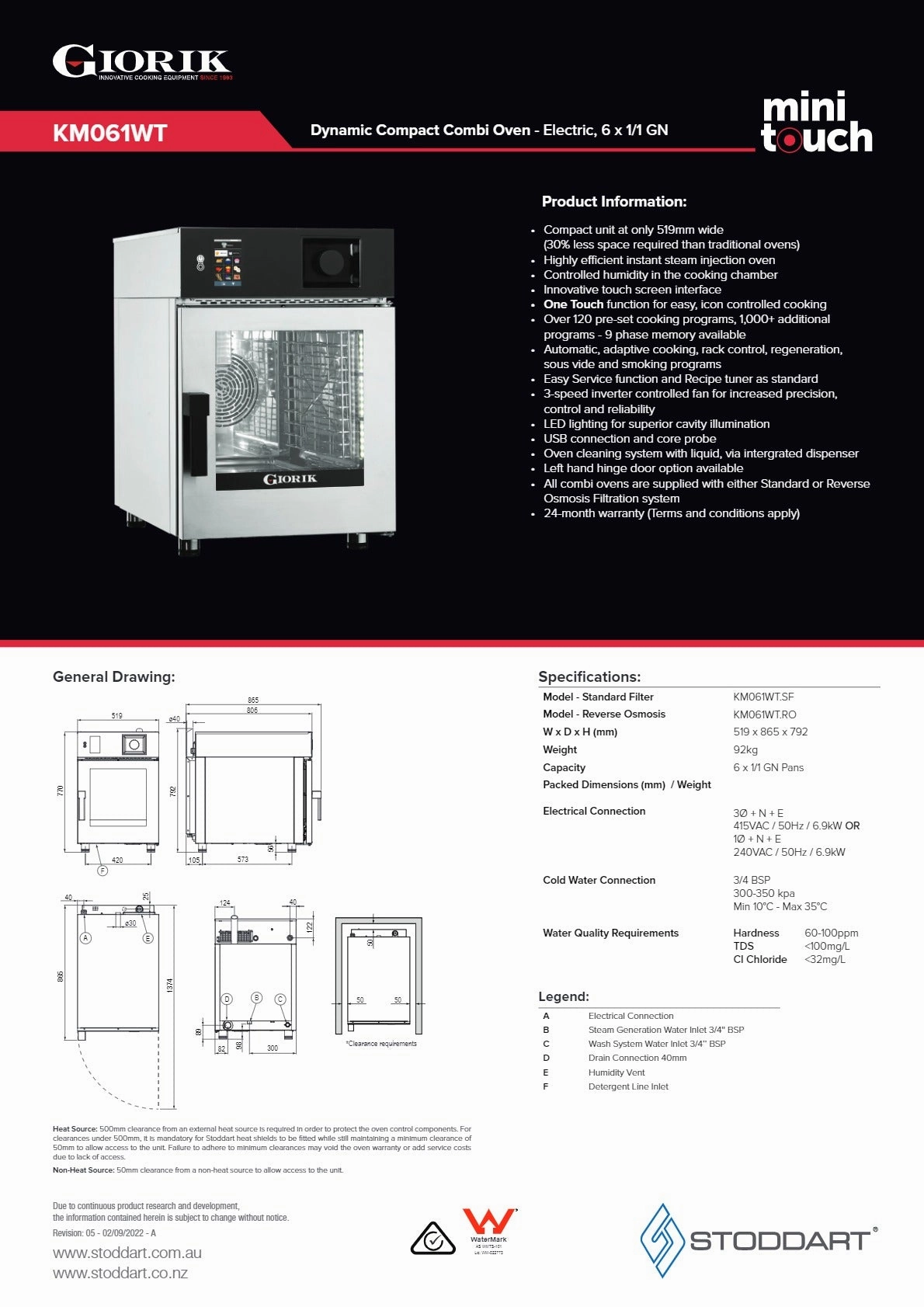 Giorik Mini Touch KM061WT.RO - Combi Oven