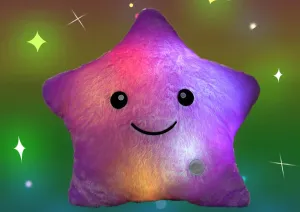 Glowing Plush Star Toy LED, Light up Star Stuffed Animals Shimmering Colorful Star Plushies LED Sea Doll Star Gifts for Kids and Lovers - Purple