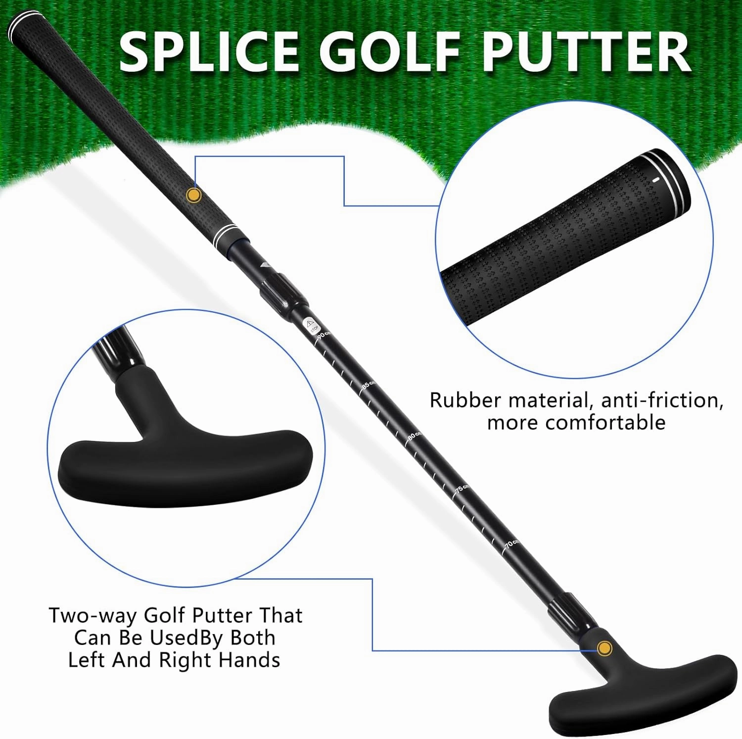 Golf Putters for Men and Women, Golf Clubs Two-Way Mini Golf Putter for Right or Left Handed Golfers Adjustable Length Suitable for, Teenagers and Adults(Red, Black, Blue Colours Available)