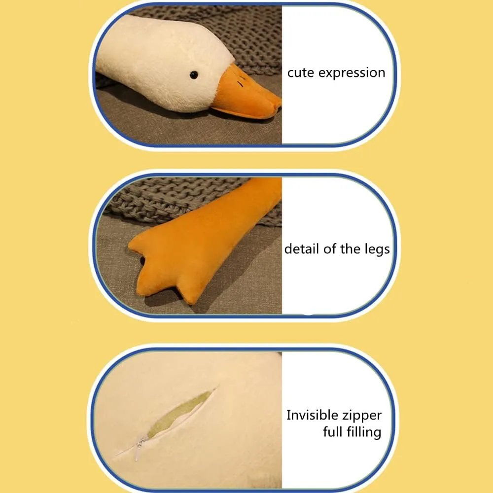 Goose Stuffed Animal Pillow Toy, Cute Giant White Goose Stuffed Animal Duck Plush,Swan White,It's a for Everyone.