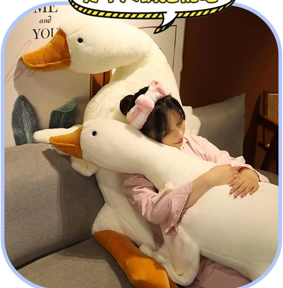 Goose Stuffed Animal Pillow Toy, Cute Giant White Goose Stuffed Animal Duck Plush,Swan White,It's a for Everyone.