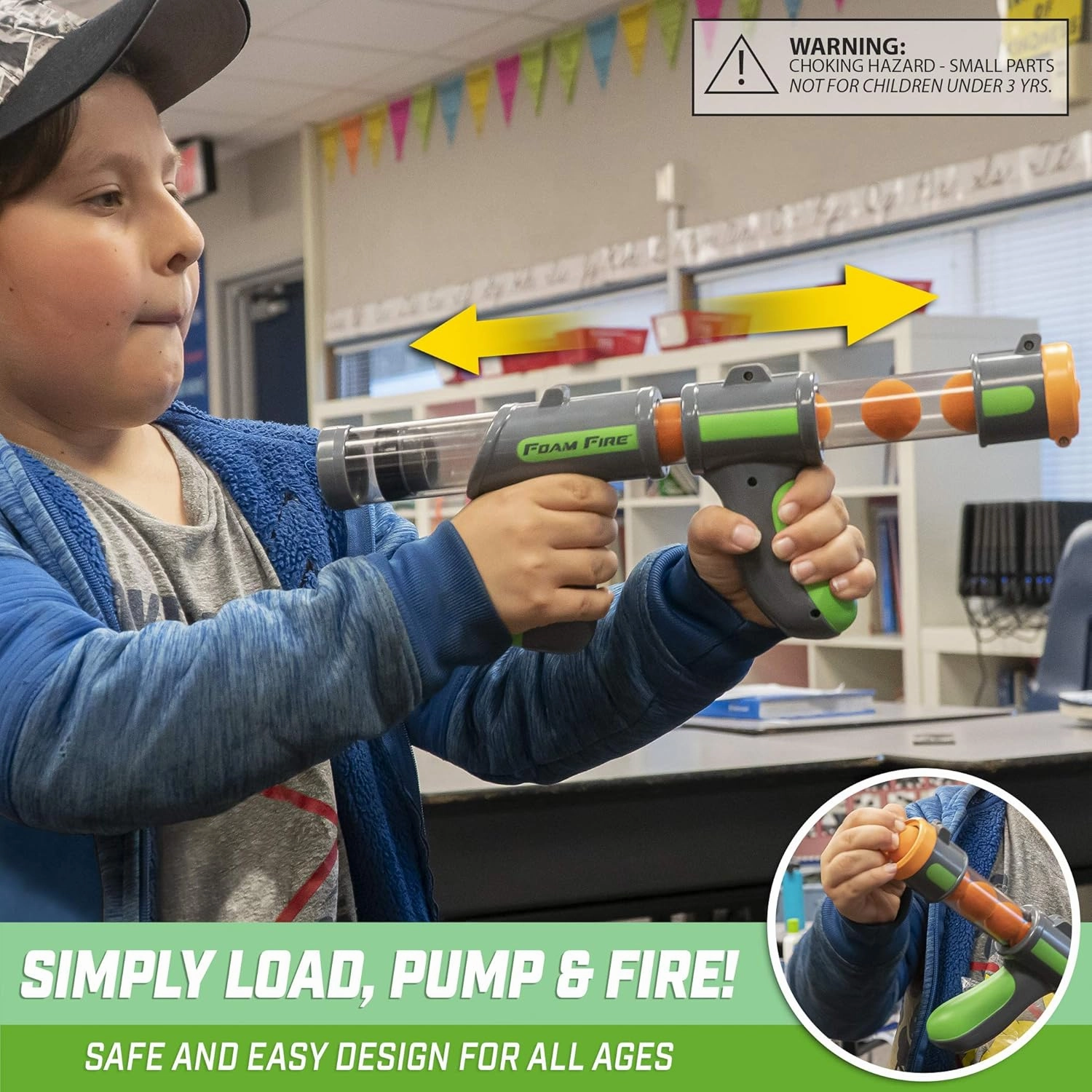 GoSports Foam Fire Games - Alien Invaders, Trophy Hunt, or Door Hang Battle Strike and Capture The Cash Targets - Include 2 Toy Blasters for Kids and Foam Ball Projectiles