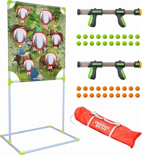 GoSports Foam Fire Games - Alien Invaders, Trophy Hunt, or Door Hang Battle Strike and Capture The Cash Targets - Include 2 Toy Blasters for Kids and Foam Ball Projectiles