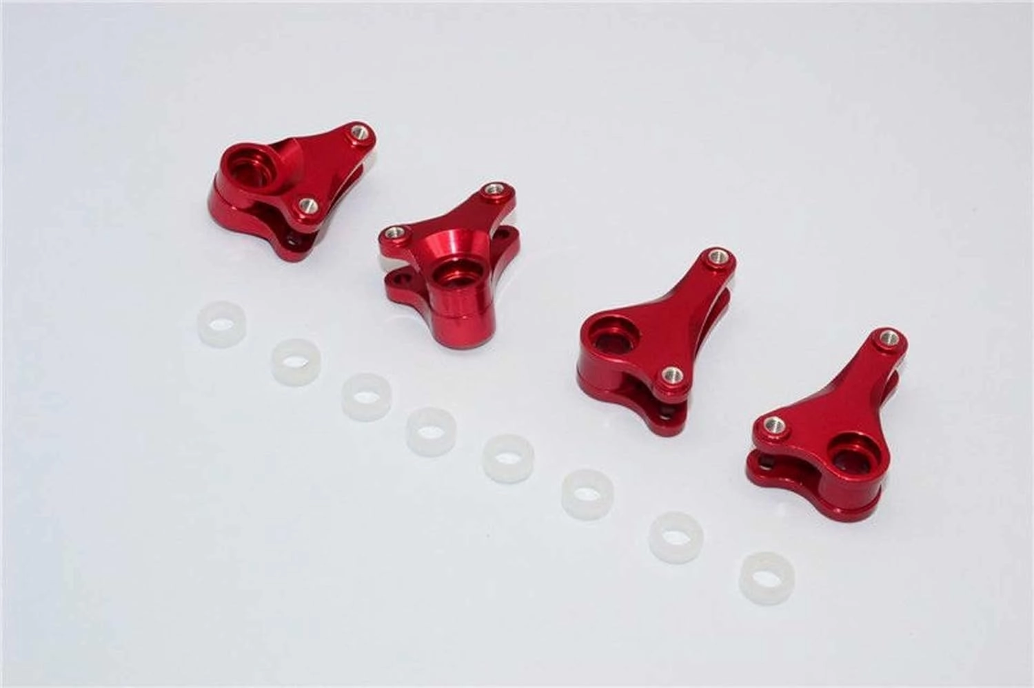 GPM for Traxxas 1/16 Mini E-Revo, Mini Slash Upgrade Parts Aluminum Front Rear Rocker Arm - 4Pcs Set Red