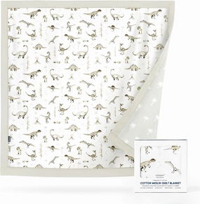 GRSSDER Cotton Muslin Quilt Blanket - Silky Soft and Breathable Baby Blanket Quilt, Oversized Muslin Blankets for Newborns, Toddlers & Kids, 6 Layers Reversible Design for All Seasons, 47" x 47"