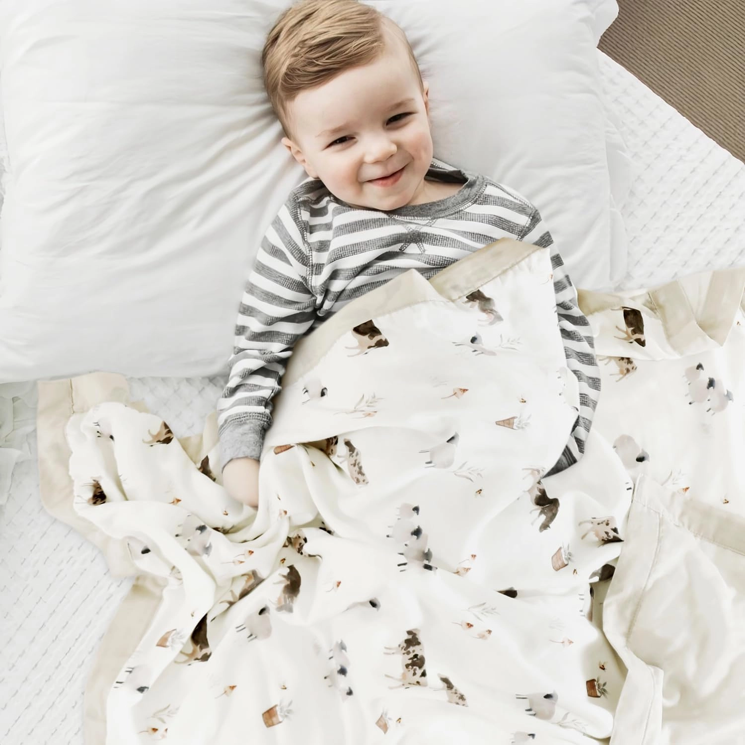 GRSSDER Cotton Muslin Quilt Blanket - Silky Soft and Breathable Baby Blanket Quilt, Oversized Muslin Blankets for Newborns, Toddlers & Kids, 6 Layers Reversible Design for All Seasons, 47" x 47"