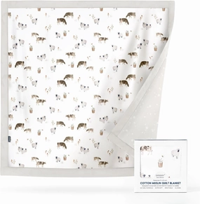 GRSSDER Cotton Muslin Quilt Blanket - Silky Soft and Breathable Baby Blanket Quilt, Oversized Muslin Blankets for Newborns, Toddlers & Kids, 6 Layers Reversible Design for All Seasons, 47" x 47"
