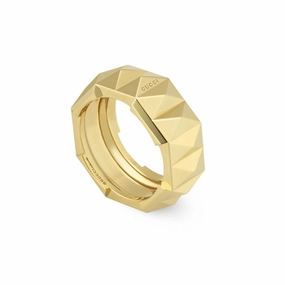 Gucci Link to Love 18ct Yellow Gold Studded 9mm Ring D