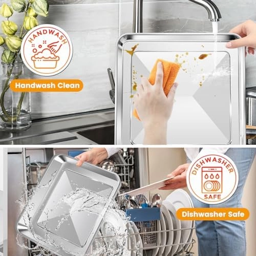 GWY 11.7" x 11.7" Baking Pan for Breville, Ninja Air Fry Oven, 360 Heat Circulation, Dishwasher Safe, Steel, BPA Free