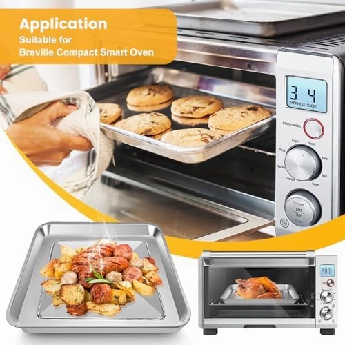 GWY 11.7" x 11.7" Baking Pan for Breville, Ninja Air Fry Oven, 360 Heat Circulation, Dishwasher Safe, Steel, BPA Free