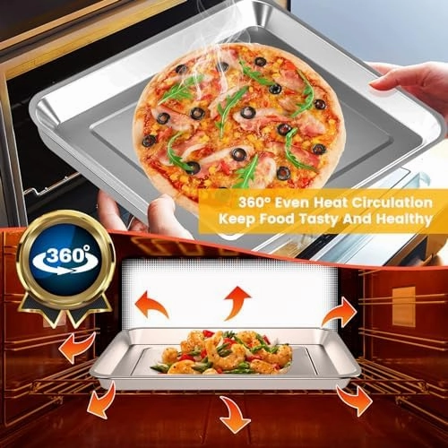 GWY 11.7" x 11.7" Baking Pan for Breville, Ninja Air Fry Oven, 360 Heat Circulation, Dishwasher Safe, Steel, BPA Free