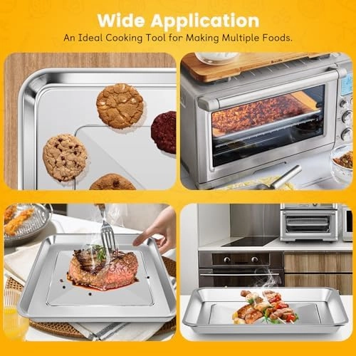 GWY 11.7" x 11.7" Baking Pan for Breville, Ninja Air Fry Oven, 360 Heat Circulation, Dishwasher Safe, Steel, BPA Free