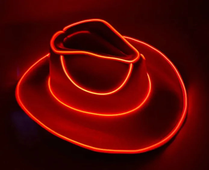 Halloween Carnival Party LED Wireless Fluorescent Colorful Cowboy Flashing Hat